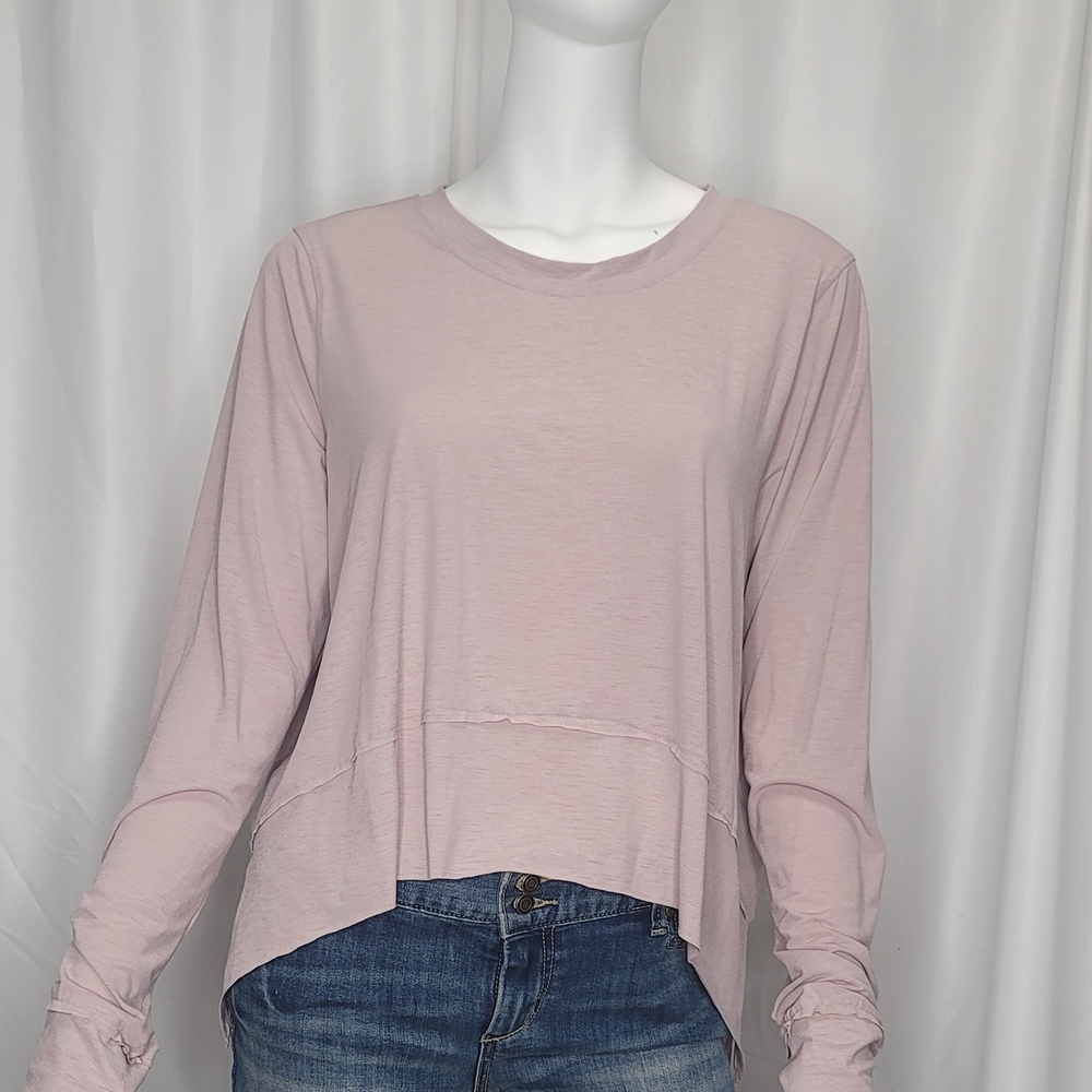 Relaxed Pink Long Sleeve Boxy Tee - Picture 2 of 12